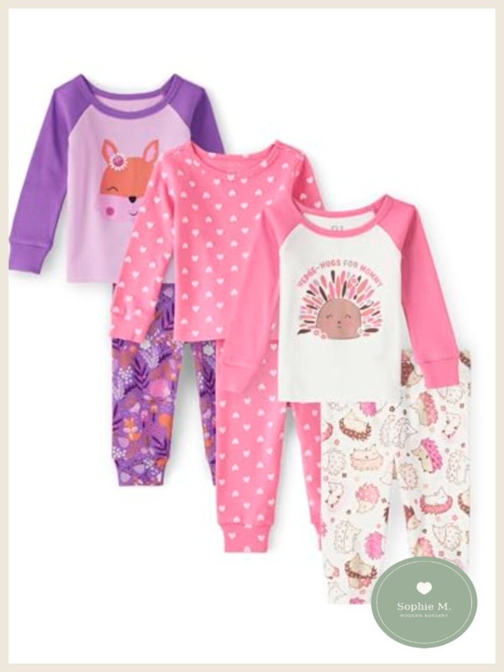 Baby Toddler 3 Pack Cotton Pajama Set Long Sleeve Snug Fit